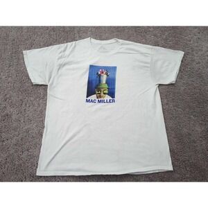 Mac Miller T Shirt Mens XL White Short Sleeve Rap Hip Hop Casual